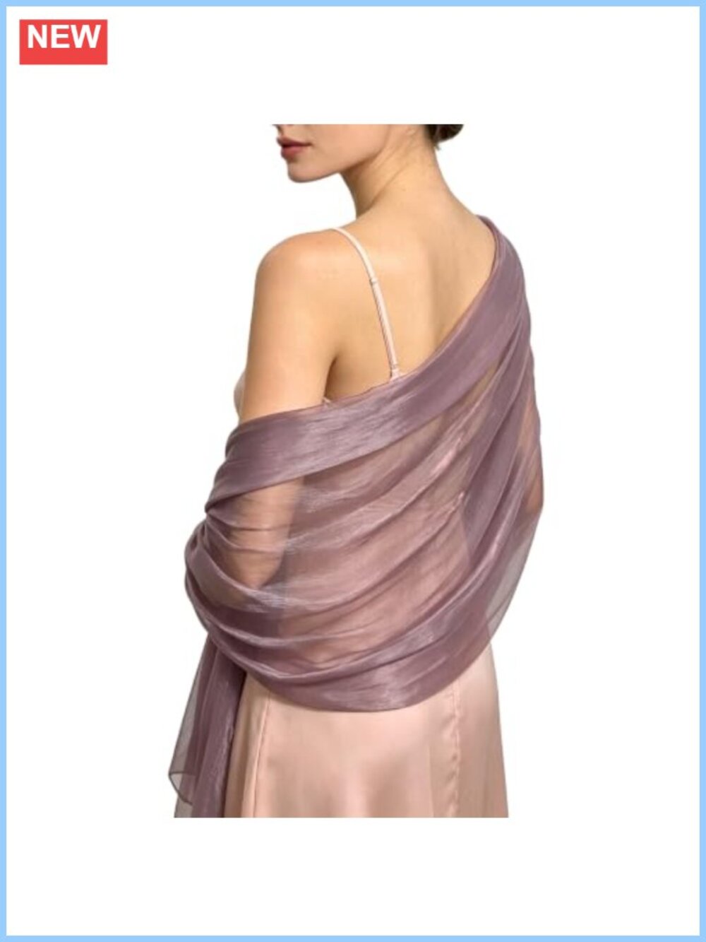 Sheer Chiffon Shawl Wrap Sparkly Scarf for Evening Dress Wedding Party
